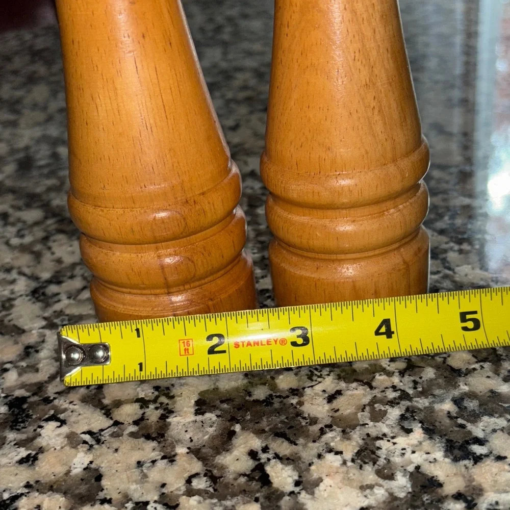 MCM Wooden Salt Shaker and Pepper Mill Grinder Set 8” tall